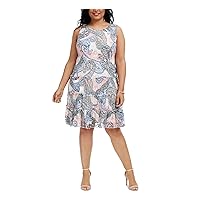 Connected Apparel Womens Lace Fit & Flare Tiered Dress