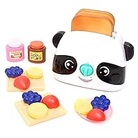 Boley Zoo Troop: Panda Toaster - 17 Pieces - Animal Themed Kitchen Appliance with Pop-Up Action, Toast & Food Accessories, Kitchen Pretend Play, Kids Age 2+