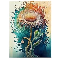 opd Beautiful Leucanthemum Beautiful Flowers Canvas Wall Art Contemporary Simple Life Canvas Painting Pictures for Home Bedroom Decor for Living Room Bathroom Decor 20x30 Frameless