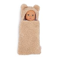 LullaBaby – 14-inch Realistic Baby Doll – Ultra-Soft Bear-Themed Cuddler – Olive Skin Tone & Brown Eyes – Pretend Play – Toys For Kids Ages 2 & Up – Baby Doll & Cuddler Set