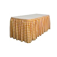 LA Linen Poly Checkered Table Skirt with 15 Large Clips, 21' by 29