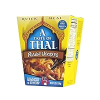 Peanut Noodles - 5.25oz Pack of 6 Heat & Eat Instant Noodles Flavored with Classic Thai Sauce | Gluten-Free | Ideal Vegan Meal | Perfect Side for Chicken Fish & Meat Entrees