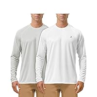 (Size: M) Men's 2 Pack UPF 50+ Fishing Shirts Long Sleeve UV Sun Protection Tops