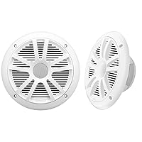 BOSS Audio Systems MR6W 6.5 inch Marine Boat Stereo Speakers - 180 Watts (per pair), Coaxial, 2 Way, Full Range, 4 Ohms, Weatherproof, Sold in Pairs