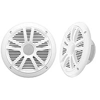 BOSS Audio Systems MR6W 180 Watt Per Pair, 6.5 Inch, Full Range, 2 Way Weatherproof Marine Speakers Sold in Pairs, White