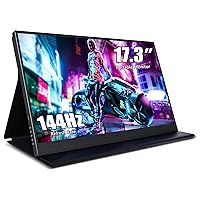 ZSCMALLS Portable Monitor 17.3 Inch 144Hz 1080P FHD Gaming Monitor USB-C HDMI Computer Display HDR IPS Laptop Screen Extender with Smart Cover/Speakers for Laptop PC Mac Phone PS3 4/5 Xbox