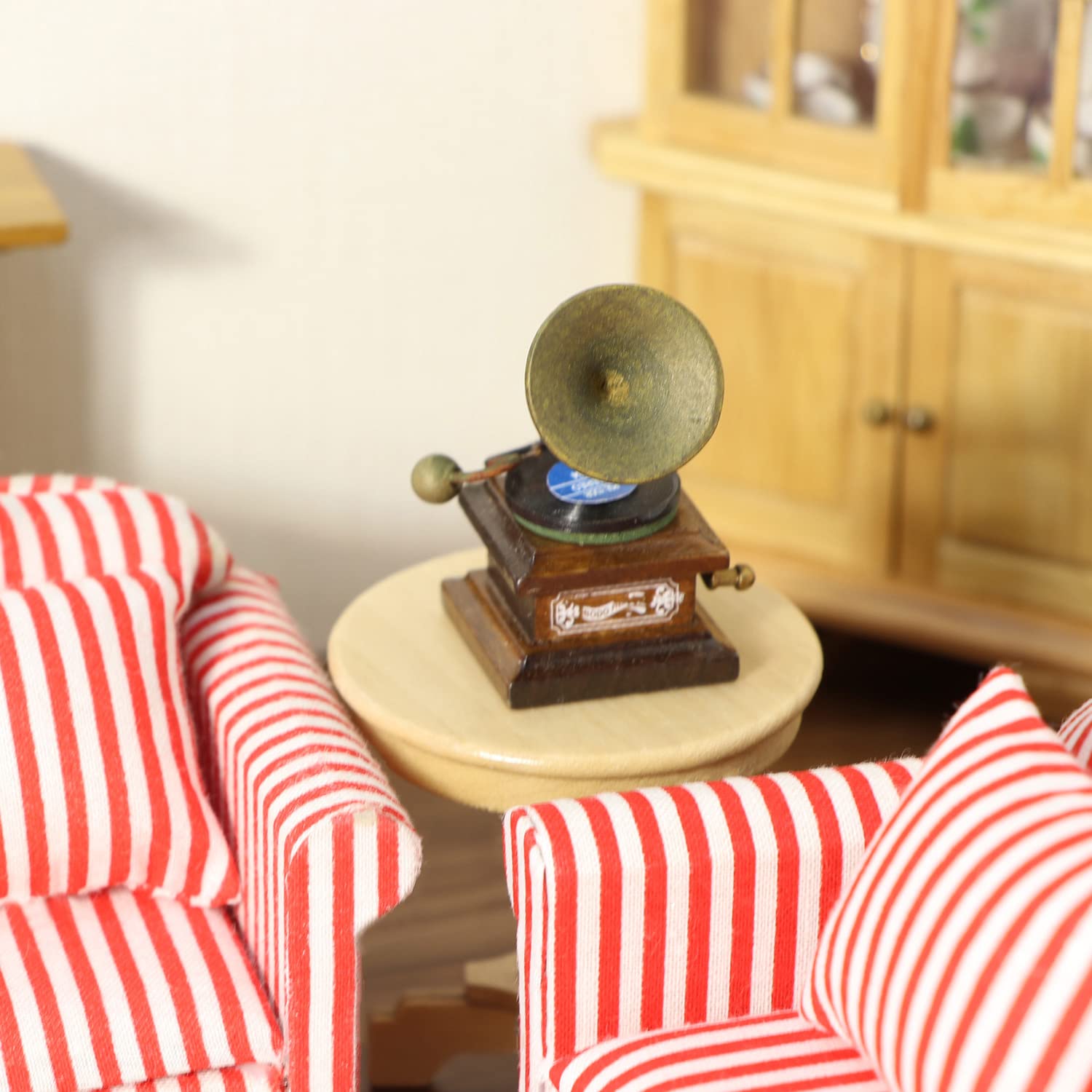 Miniature Phonograph & Telephone Dollhouse Accessories