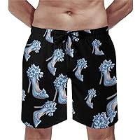 High Heels Men's Swim Trunks Quick Dry Swim Shorts Summer Beach Board Shorts with Pockets