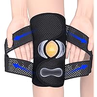 ZEAMO Plus Size Knee Brace for Knee Pain Meniscus Tear, Patella Knee Braces with Patella Gel Pads for Joint Pain Relief, Fast Injury Recovery (Black XXX-Large)