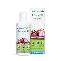 Mamaearth Onion Hair Oil | Natural & Organic Anti Hair Loss & Hair Fall Control Oil with Redensyl | for Color Treated & All Hair Types | 5.07 Fl Oz (150ml)