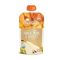 Happy Baby Organic Squash, Pears & Apricots Baby Food, 4 OZ