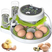 Egg Incubator With Automatic Egg Flipping Function, Temperature And Humidity Digital Control, Built-in Egg Candle, Precise Control Panel, Supporting 8 Eggs (Green)
