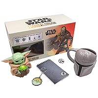 CultureFly The Mandalorian Collector's Box | Contains 5 Exclusive Items, Including The Child Planter, Mandalorian Pin, & More Gray