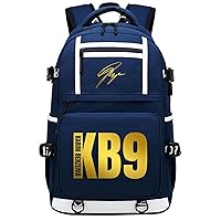 Karim Benzema Casual Daypack with USB Charger Port-Lightweight Canvas Bookbag Multifunction Knapsack for Teen