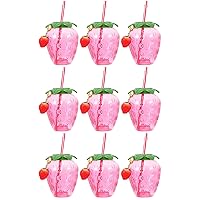 BESTOYARD 9 Pcs strawberry cup strawberry tumblers cups beer cup strawberry stuff tropical party favors drink cup with straw kawaii plates novelty sippy cup pineapple mug banquet milk tea
