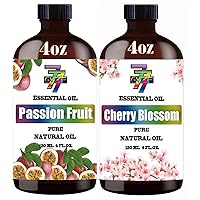 Passion Fruit and Cherry Blossom Essential Oil 4 Fl Oz (120Ml) - Pure and Natural Fragrance Oil for Aroma Diffuser,Humidifier,Skincare,Cleaning,Personal Care,Massage,Yoga,DIY Candle,DIY Soap