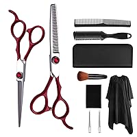 Professional Barber Kit Scissors, Trimming Scissors for Hair, Flat Cut Tooth Scissors Set,Hair Cutting Scissors Set,for Men Women Home Salon Barber Cutting Kit