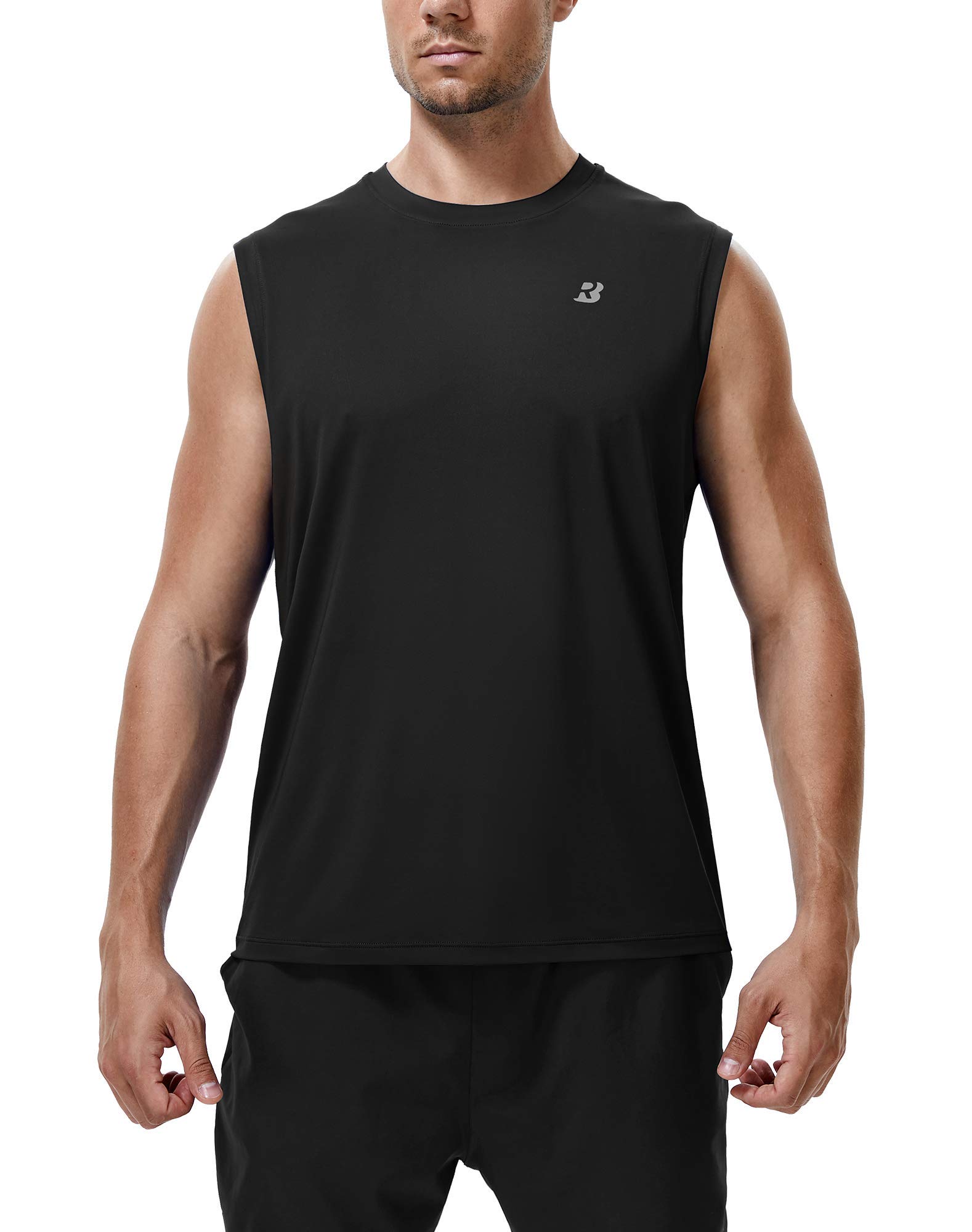 Roadbox Workout Sleeveless Shirts for Men Athletic Gym Basketball Quick Dry Muscle Tank Tops