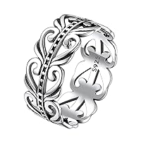Suplight 925 Sterling Silver Trinity Celtic Knot Band Ring, 5mm 8mm Irish Celtic Finger Ring for Women Men Size 4-13 (with Gift Box)