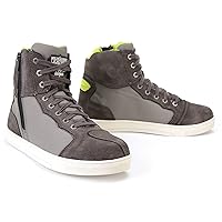 Milwaukee Leather MBM9117 Men's Dark Grey Suede and Grey Canvas Street Riding Shoes w/Dual Closure/Ankle Support
