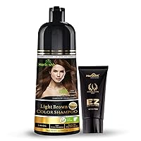 Hair Color Shampoo for Gray Hair Light Brown 500 ML + Hair Color Cream for Gray Hair Coverage