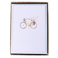 Graphique Watercolor Bike Cards | Pack of 16 Cards with Envelopes | Blank Inside | All Occasion Greetings | Glitter and Gold Foil Accents | Family and Friends | Boxed Set | 3.25