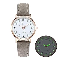 Women Luminous Wrist Watch, Simple Retro Ladies Leather Belt Quartz Watch, Gift for Mother and Wife
