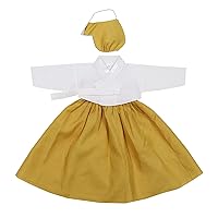 100th Day Celebration Baek-il Hanbok Dress Girls Baby Korea Traditional Clothing 3-5 Months Yellow
