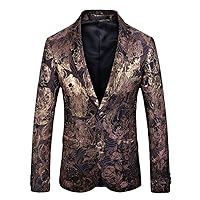 Mens Suit Jacket Jacquard Stage Costume Style Blazer Fashion Mens Style Trip Casual Clothing