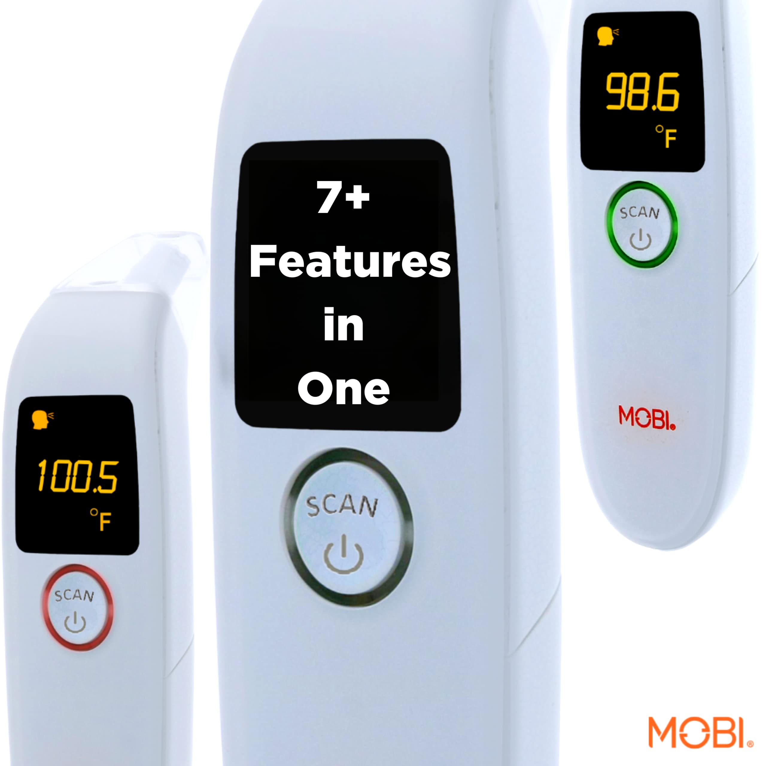 MOBI DualScan FeverTrack Ear & Forehead Thermometer w/Medication Reminder Alarm, Fever Thermometer, Forehead and Ear Thermometer, Medical Thermometer, Baby and Infant Thermometer, Battery Included