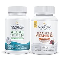 Nordic Naturals Vegan Cognitive and Bone Density Starter Pack - Algae Omega Zero Sugar Vitamin D3 Gummies