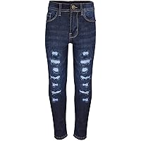 Jeans Lightweight Denim Ripped Pants Comfort Skinny Stretch Jeans Trendy Denim Cotton Trouser Girls Age 3-14 Years