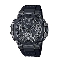 Casio G-Shock MTG-B3000 Series Wristwatch with MT-G Bluetooth, Solar Radio, black (black 19-3911tcx), Soft urethane band