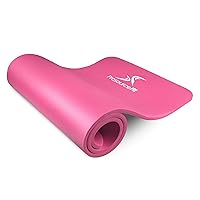 ProsourceFit Extra Thick Yoga and Pilates Mat ½” (13mm), 71-inch Long High Density Exercise Mat with Comfort Foam and Carrying Strap
