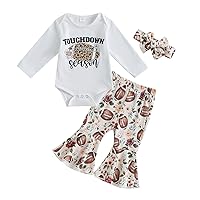 Valentine'S Day Baby Girl Outfit Long Sleeve Letter Print Romper Flared Pants Headband Sets Infant Spring Clothes