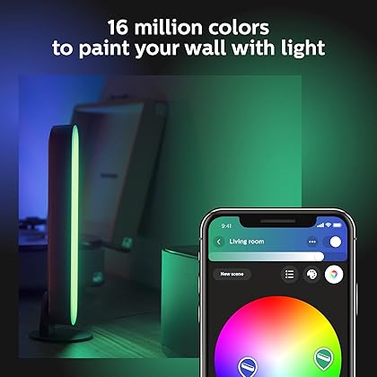 Philips Hue Play White & Color Smart Light, 2 Pack Base kit, Hub Required/Power Supply Included (Works with Amazon Alexa, Apple Homekit & Google Home), Black, Base Kit, 2 Pack