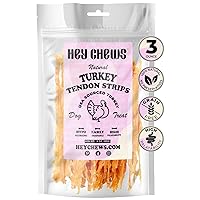 Turkey Tendon for Dogs (3OZ) - Natural Dog Treat for Small Medium and Large Dogs. Sourced from US Turkey.