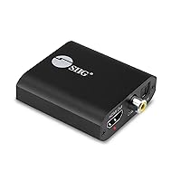 SIIG 4K HDMI Audio Extractor, 4K30Hz, HDCP 1.4, Audio Extract to Optical Toslink/Coaxial/ 3.5mm Simultaneously, Supports Digital 5.1/ PCM 2 Channel Audio (CE-H26Q11-S1)