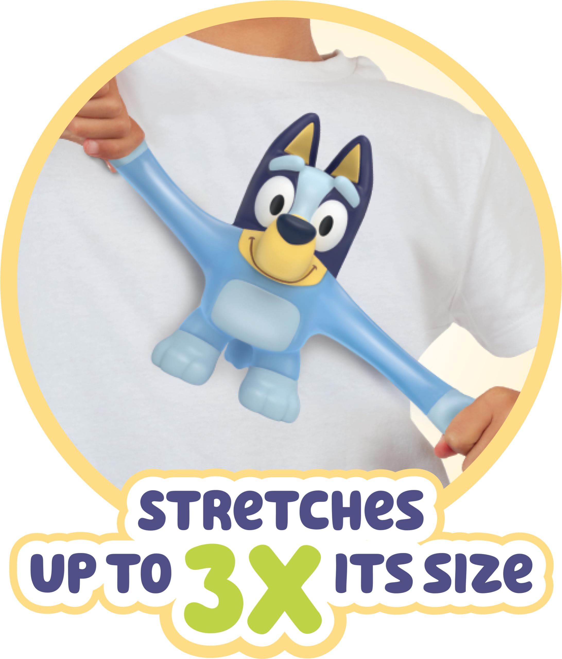 Stretchy Bluey | Super Stretchy Toy Figure of Bluey with Squishy Filling | Stretch Her Up to 3 Times Her Size