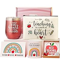 Best Teacher Gifts for Women Teacher Appreciation Gifts, End of Year Teacher Gifts from Student, Thank You Teacher Gifts Basket Daycare Teacher Gift, Funny Teacher Gift Set with Wine Tumbler Bracelet