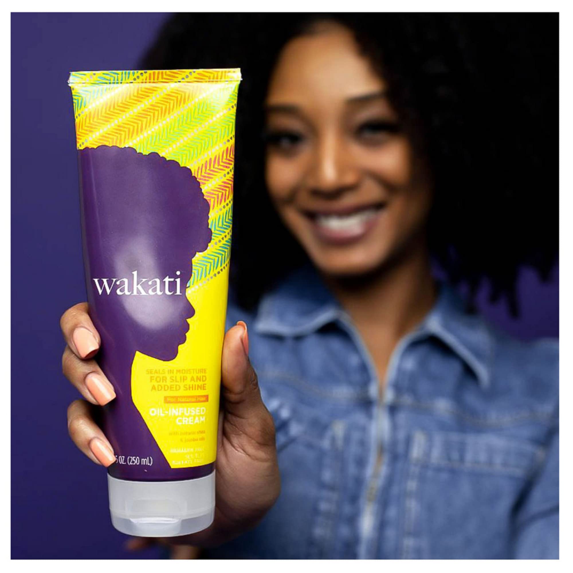 Wakati Oil-Infused Hair Cream, 8.45 Ounce, Deep Conditioner Curl Cream, Natural Hair Moisturizer, Deep Conditioner for Dry, Damaged Hair, Sulfate Free, Paraben Free