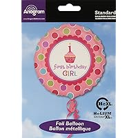 Happy Birthday 1st Birthday Girl Foil Balloon 18