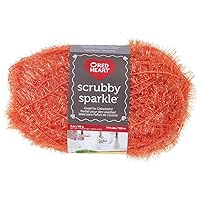 Red Heart Scrubby Sparkle E851.8260 Yarn, Orange