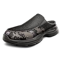 Men Slip-on Mules, Unisex Slippers Clogs Garden Shoes with Breathable Upper Supportive Sole