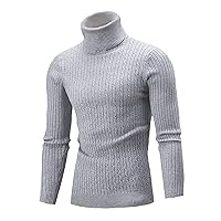 Mens Basic Ribbed Sweater Warm Knitted Pullover Slim Turtleneck Sweaters Solid Color Sweater Bottoming Shirt Tops