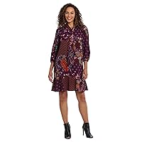 London Times Women's Tie Neck Bishop Sleeve Flounce Hem Perfect Fall Dress Versatile Chic Office