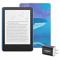 Kindle Kids Essentials Bundle including Kindle Kids (2022 release), Kids Cover - Space Whale, Power Adapter, and Screen Protector