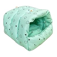 Guinea Pigs Bed,Hamster Bed,Soft Sleep Mat Pad and Warm Cave for Rats,Rabbit,Chinchillas,Hedgehog,Squirrel and Other Small Animals (M, Heart-Green)