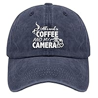 All I Need is Coffee and My Camera Hat for Women Baseball Cap Soft Washed Workout Hat Light Weight