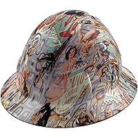 Hydrographic Full Brim Hard Hats with 6 Point Suspension - Pinup Theme